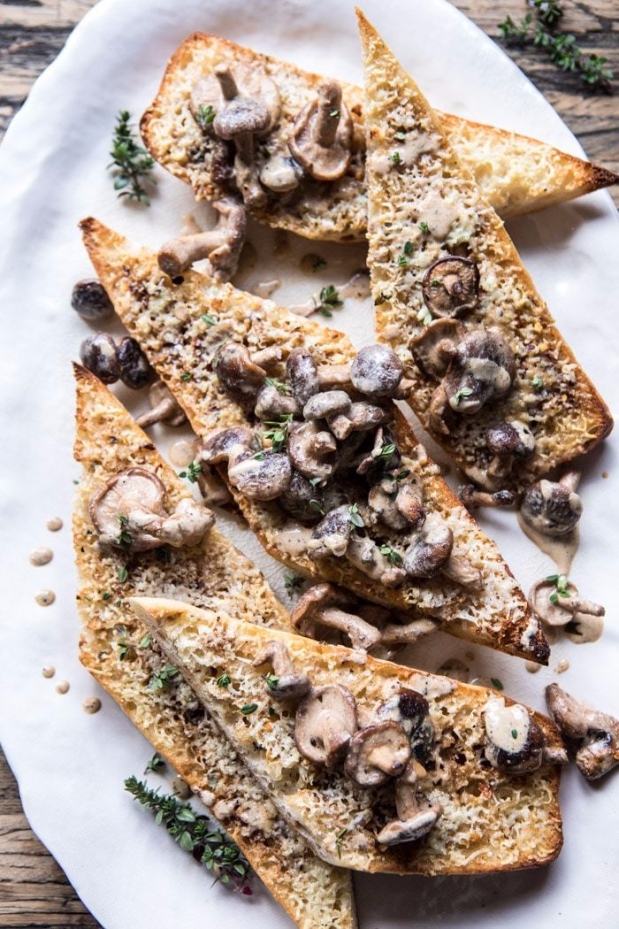 Caramelized-Garlic-Butter-Toast-with-Pan-Fried-Mushrooms-1