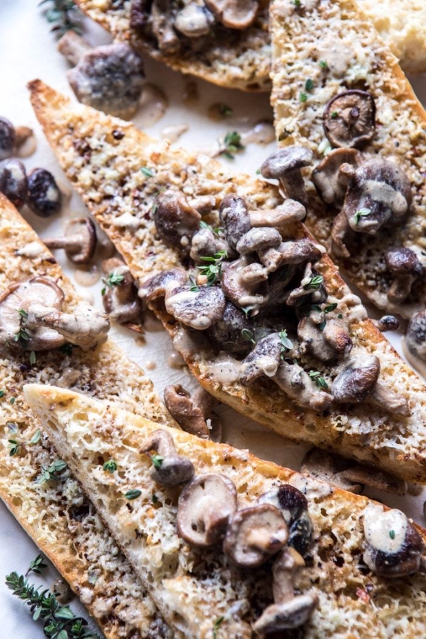 Caramelized-Garlic-Butter-Toast-with-Pan-Fried-Mushrooms-5